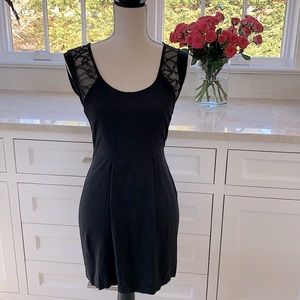 Silence + Noise sleeveless black lace dress